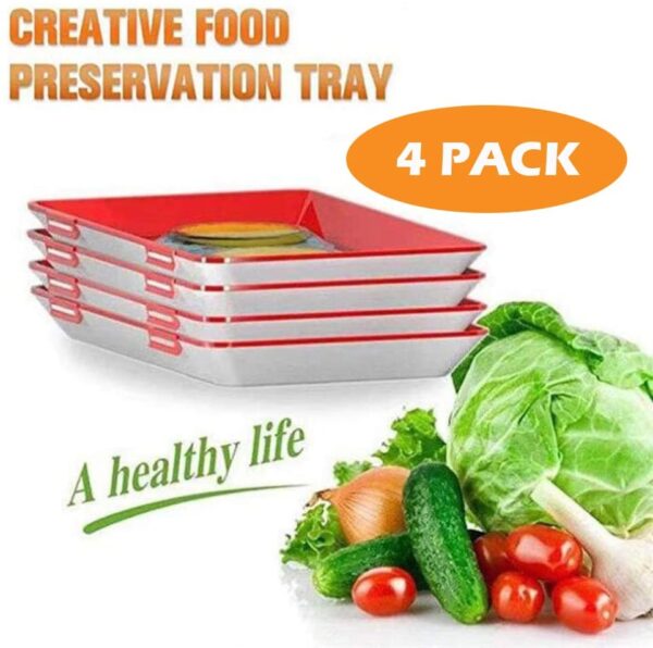 4Pcs Creative Food Preservation Tray Magic Elastic Film Buckle Vacuum Seal Keeps Food Fresh Kitchen Tools